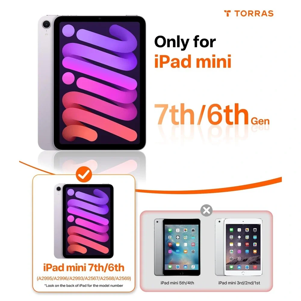 TORRAS Ostand K1 Guardian iPad Mini 7th 6th Gen Case Dual Stand Black A17 Pro